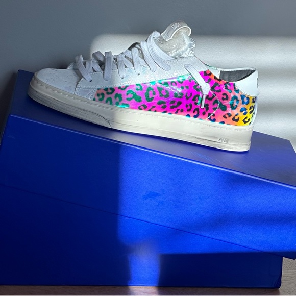 New in Box P448 Jack Hologram Animal Print Low Top Sneakers Shoes size 39 8.5 - Picture 2 of 12